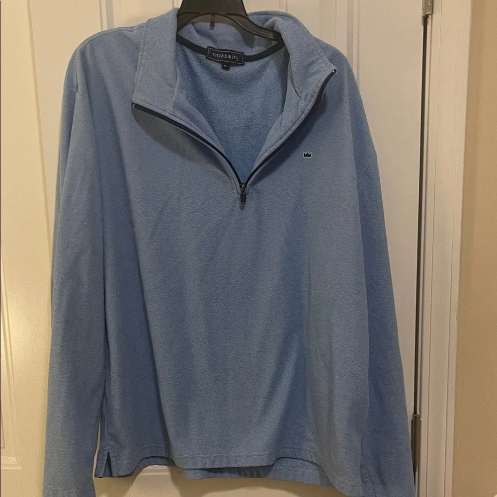 Crown & Ivy Men's Blue Zip-Up Sweater size xl